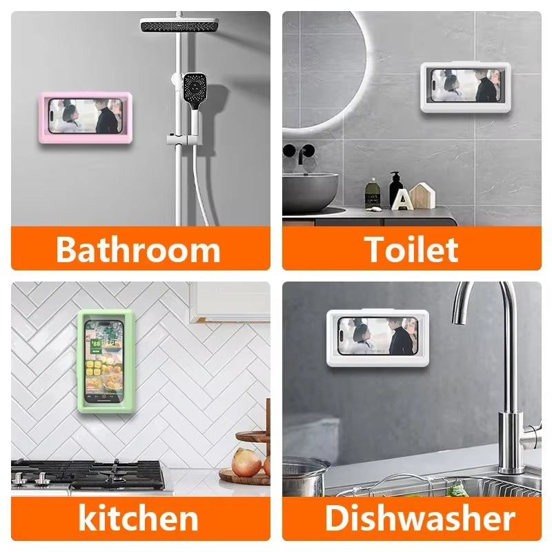 Transform Your Shower Experience with the Fixed Waterproof and Anti-Fog Mobile Phone Case - Perfect for Hands-Free Use!