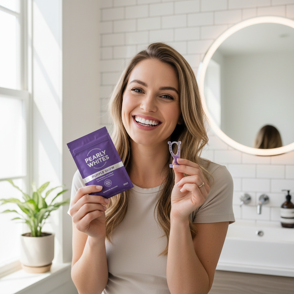 Lifestyle photo with whitening strips